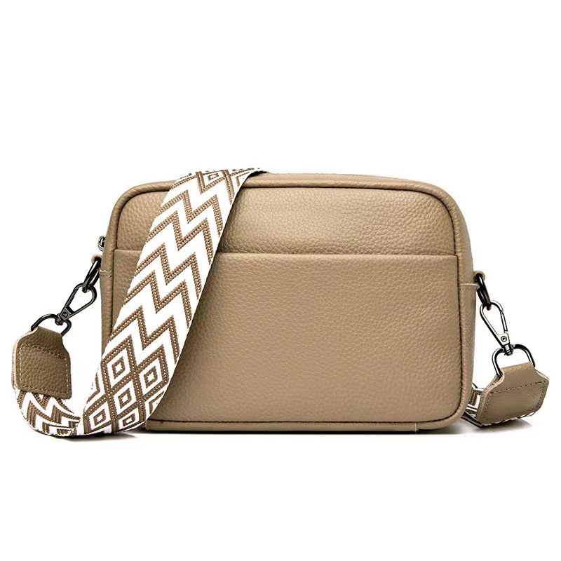 Stylish Women's Leather Bag - Top Layer Cowhide with Wide