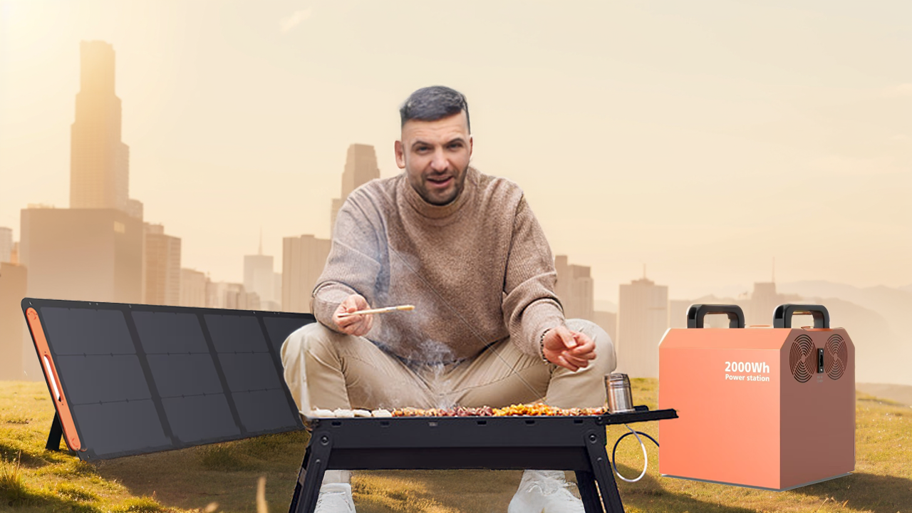 Grill Anywhere, Power Everywhere Solar Folding Panel + Portable Power Station