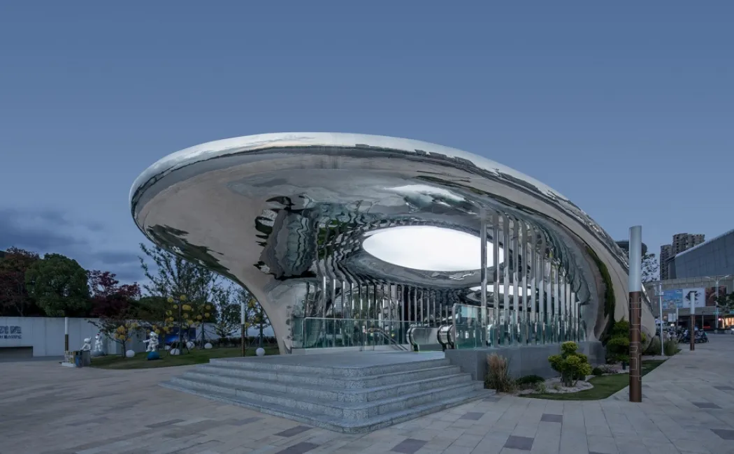 Wuxi Grand Theater subway entrance stainless steel sculpture