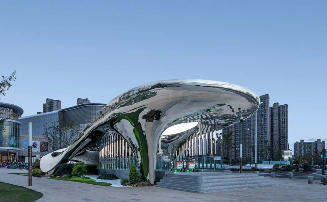 Wuxi Grand Theater subway entrance stainless steel sculpture