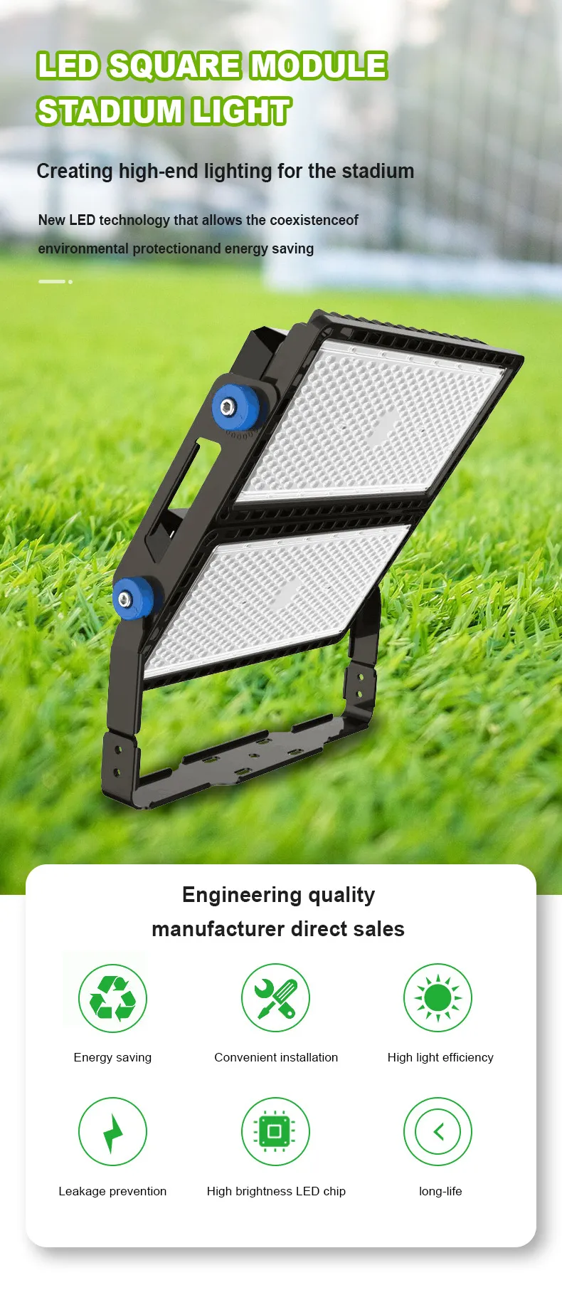 Hongzhun étanche IP66 entrepôt extérieur stade lumière aluminium 200w 300w 400w 500w 600w 1000w 1200w AC Led projecteur