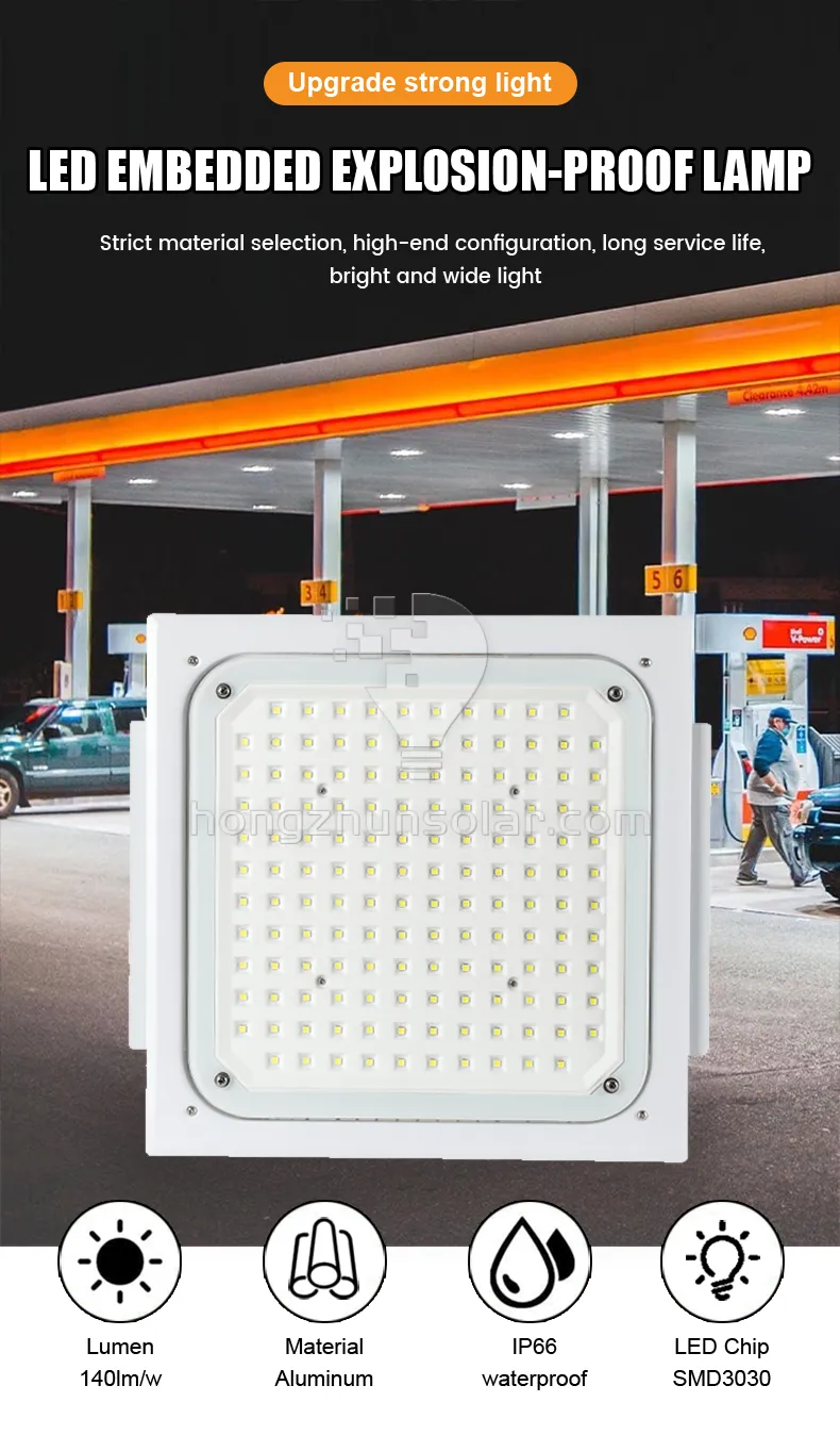 50W ~ 200 W Lumière à canopée à LED à haute efficacité pour la station-service