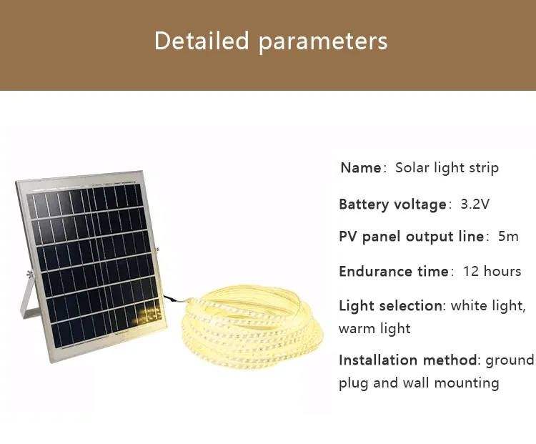 Vente à chaud imperméable IP65 SMD 5050 bande LED flexible Solar Solar DC6V à énergie solaire 3m 5m 10m 20m 25m 30m 50m LED LED LED