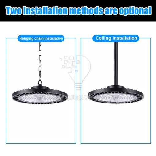 High Lumen High Bay Lampe Aluminium IP65 50W 100W 150W 200W 250W Atelier d'entrepôt de lampe industrielle UFO LED High Bay Light