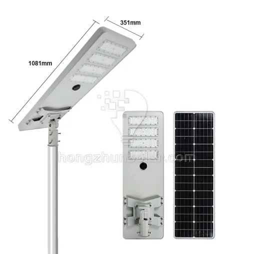 Solar Streetlight SMD IP65 Aluminium extérieur imperméable 100W ~ 250W tout dans un réverbère solaire à LED intégré