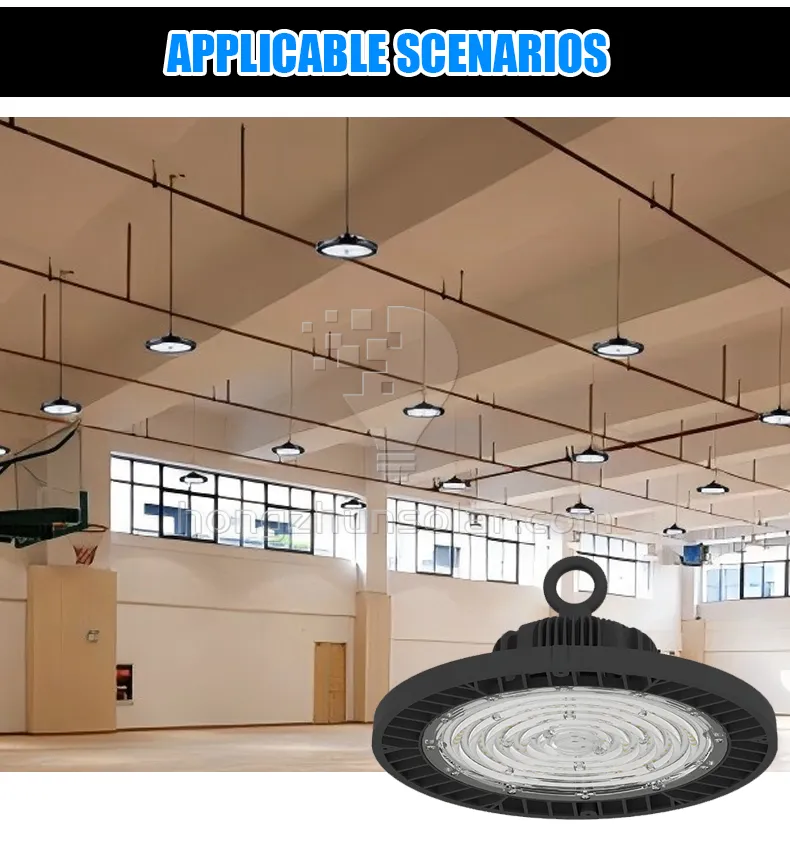 High Lumen High Bay Lampe Aluminium IP65 50W 100W 150W 200W 250W Atelier d'entrepôt de lampe industrielle UFO LED High Bay Light