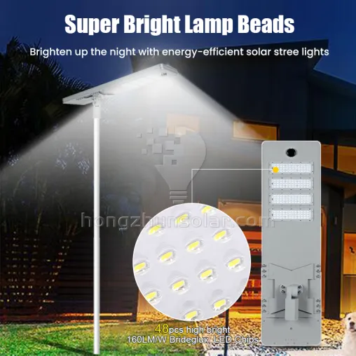 Lampe de route haute puissance 400W ~ 700W Capteur de mouvement extérieur IP65 All in One Integrated LED Solar Street Lights