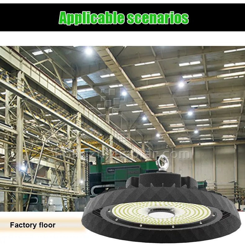 En aluminium extérieur IP65 imperméable UFO LED High Bay Light Industrial 50W 100W 150W 200W 250W 300W Garage Warehouse Plafond extérieur