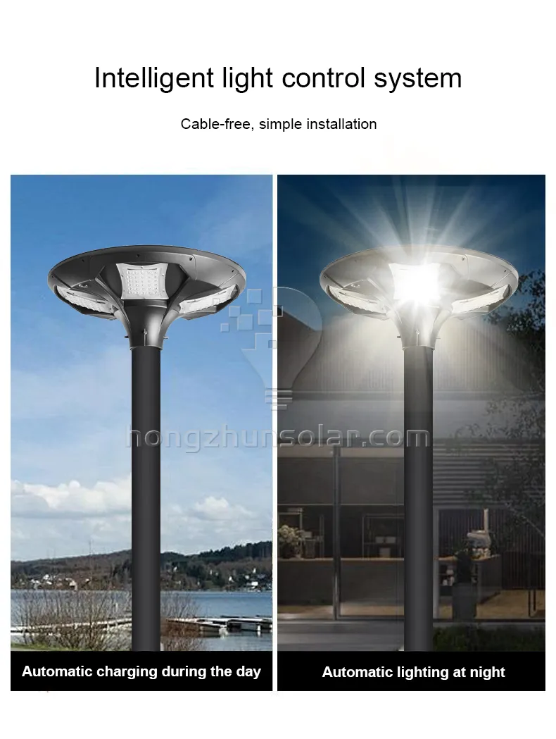 Lumière de lumière intelligente lampe de jardin solaire étanche IP65 50W ~ 300W