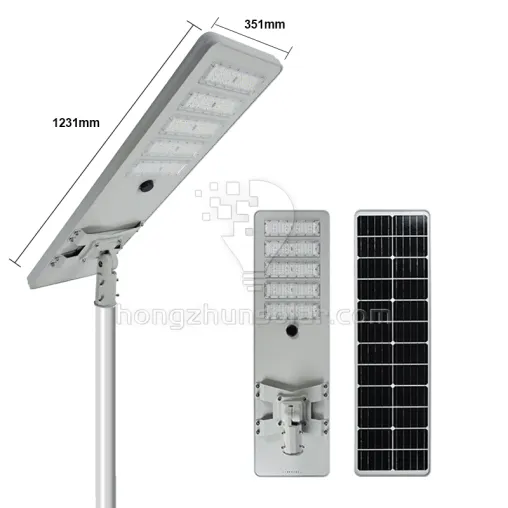 Solar Streetlight SMD IP65 Aluminium extérieur imperméable 100W ~ 250W tout dans un réverbère solaire à LED intégré
