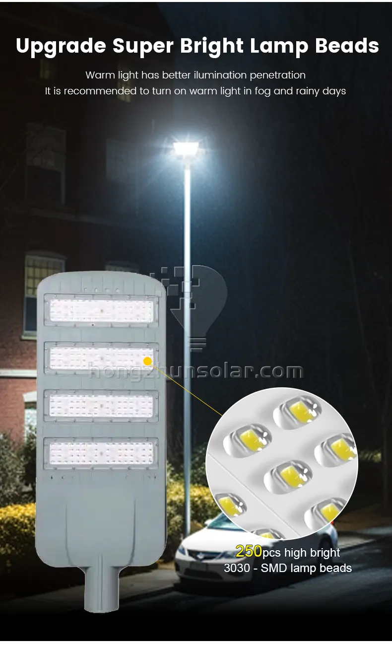 Lampe solaire 100W ~ 500W Street Street extérieur étanche IP65 Aluminium fendu SMD LED Solar Street