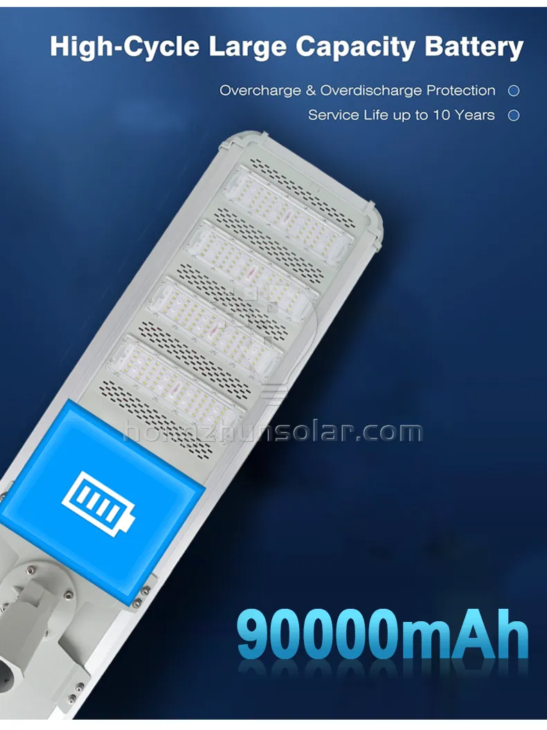 Lampe solaire extérieure IP65 Aluminium étanche Aluminium Road Light 200W ~ 1000W intégré tout dans un réverbère solaire à LED