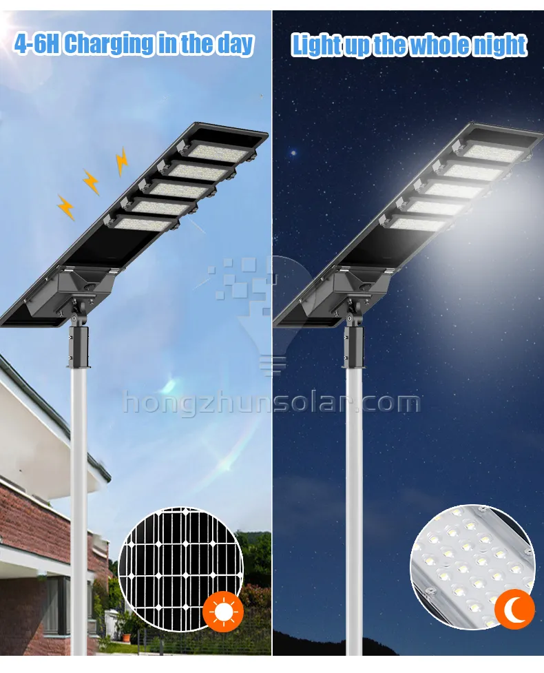 Aluminium Extérieur Solar Street Light 100W ~ 700W IP65 imperméable intégré tout dans un réverbère solaire LED