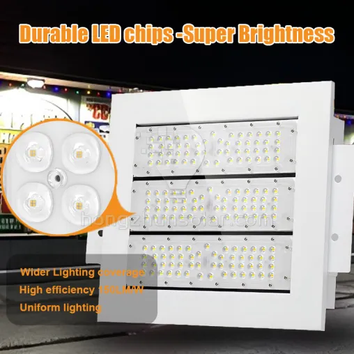 Garantie super lumineuse de 3 ans Garantie en aluminium Explosion étanche à canopée Lumière 50W-200W Station de gaz LED Light 100W 120W 150W Light