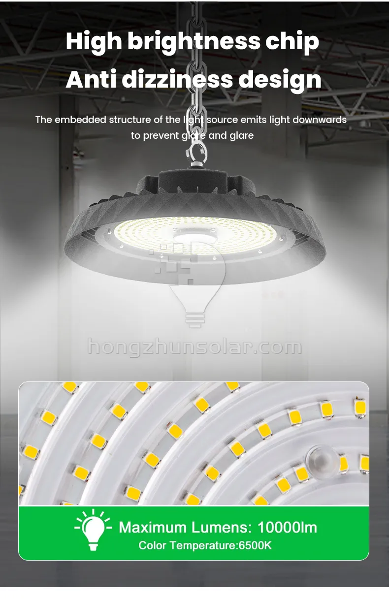 En aluminium extérieur IP65 imperméable UFO LED High Bay Light Industrial 50W 100W 150W 200W 250W 300W Garage Warehouse Plafond extérieur