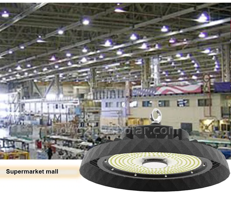 En aluminium extérieur IP65 imperméable UFO LED High Bay Light Industrial 50W 100W 150W 200W 250W 300W Garage Warehouse Plafond extérieur