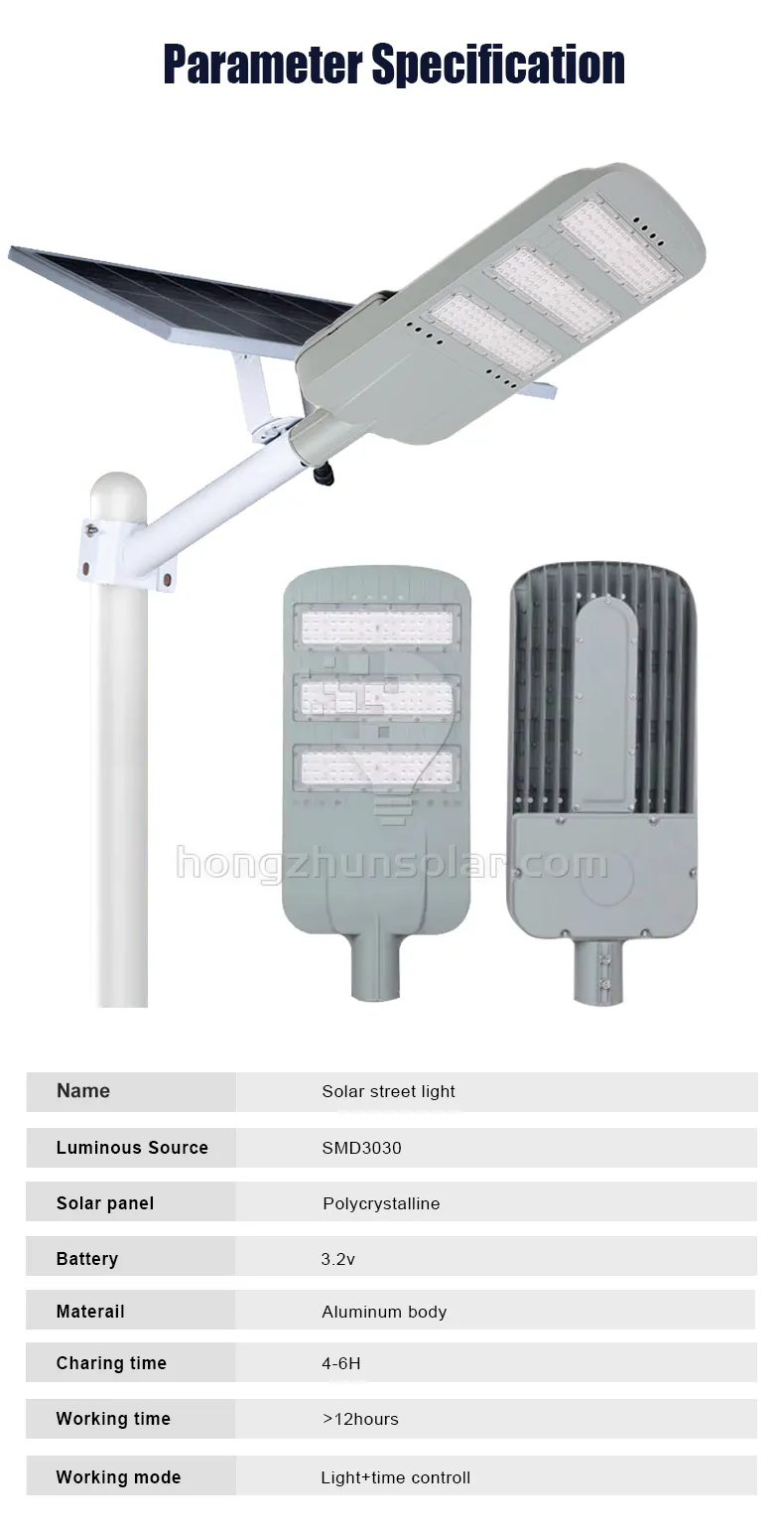 Lampe solaire 100W ~ 500W Street Street extérieur étanche IP65 Aluminium fendu SMD LED Solar Street