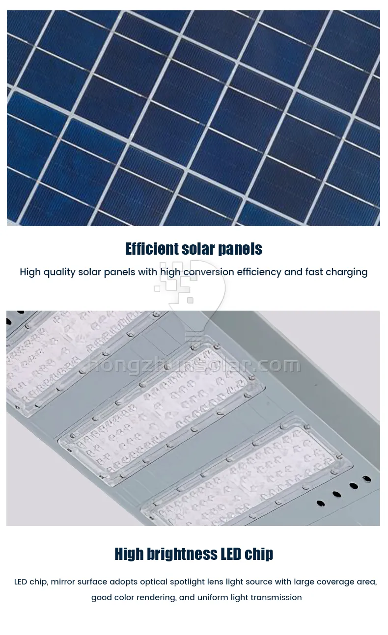 Lampe solaire 100W ~ 500W Street Street extérieur étanche IP65 Aluminium fendu SMD LED Solar Street