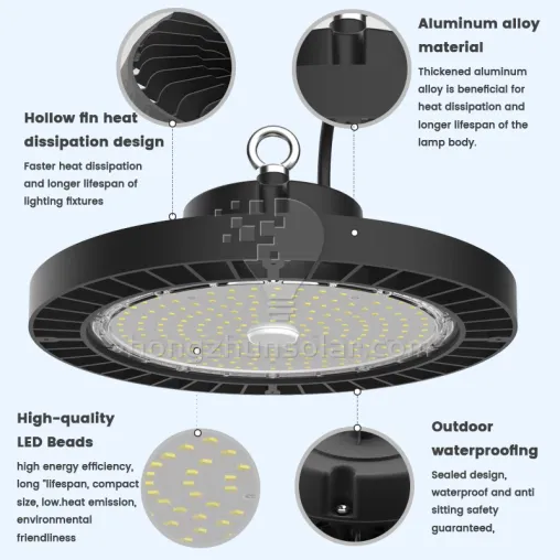Aluminium d'ufo industriel commercial LED High Bay Light Aluminium étanche IP65 100W à 400W Atelier en usine Supermarché Alimentation réglable