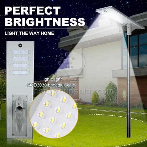 High Power IP65 Aluminium extérieur imperméable Street Solar Solar 50W ~ 300W Integrated All in One Solar LED Street Light