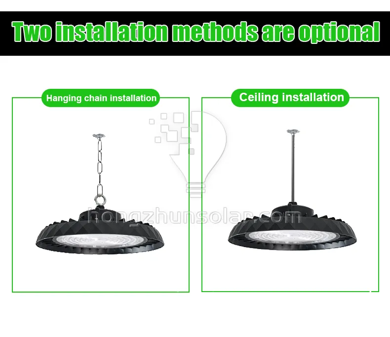 En aluminium extérieur IP65 imperméable UFO LED High Bay Light Industrial 50W 100W 150W 200W 250W 300W Garage Warehouse Plafond extérieur