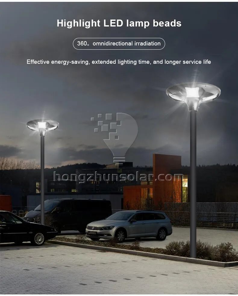 Lumière de lumière intelligente lampe de jardin solaire étanche IP65 50W ~ 300W