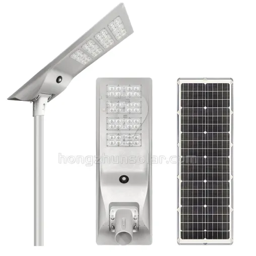 Aluminium à luminosité élevée 100W ~ 400W IP65 Énergie solaire extérieure intégrée imperméable tout en un feu de rue solaire LED