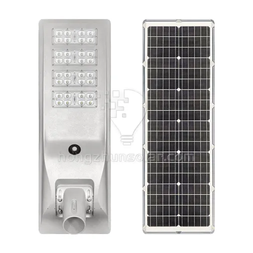 Aluminium à luminosité élevée 100W ~ 400W IP65 Énergie solaire extérieure intégrée imperméable tout en un feu de rue solaire LED