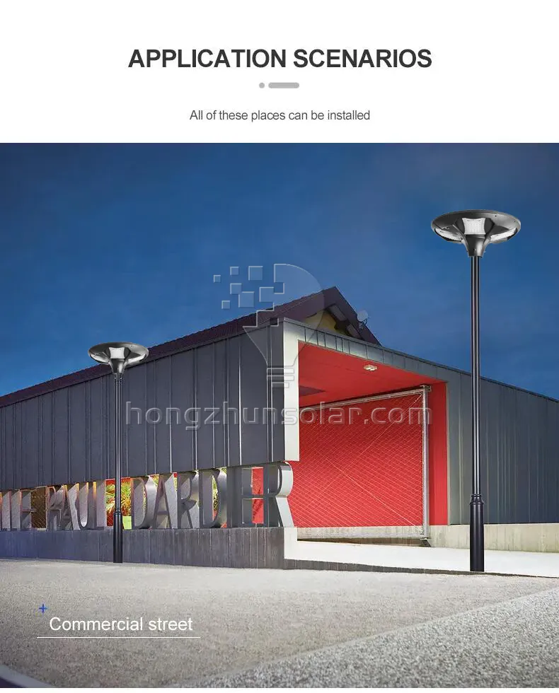 Lumière de lumière intelligente lampe de jardin solaire étanche IP65 50W ~ 300W