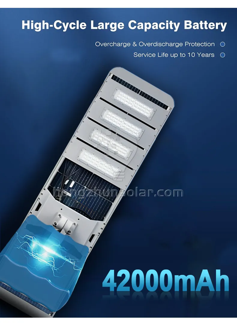 Aluminium à haute puissance IP65 étanche à LED intégré les lampes de rue solaires 50W ~ 500W Série d'éclairage de route extérieure