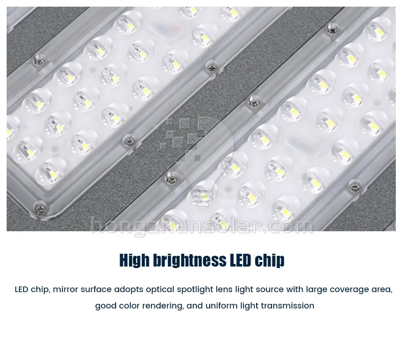 Aluminium Solar Road Light Ip65 IP65 100W ~ 600W tout dans un réverbère solaire à LED intégré avec poteau