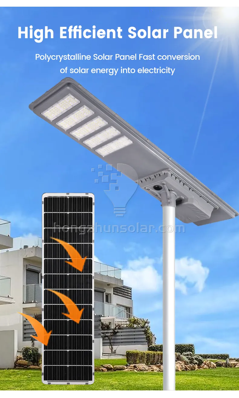 Aluminium Solar Road Light Ip65 IP65 100W ~ 600W tout dans un réverbère solaire à LED intégré avec poteau