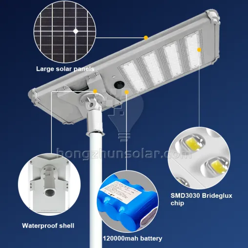 Lampe solaire extérieure IP65 Aluminium étanche Aluminium Road Light 200W ~ 1000W intégré tout dans un réverbère solaire à LED