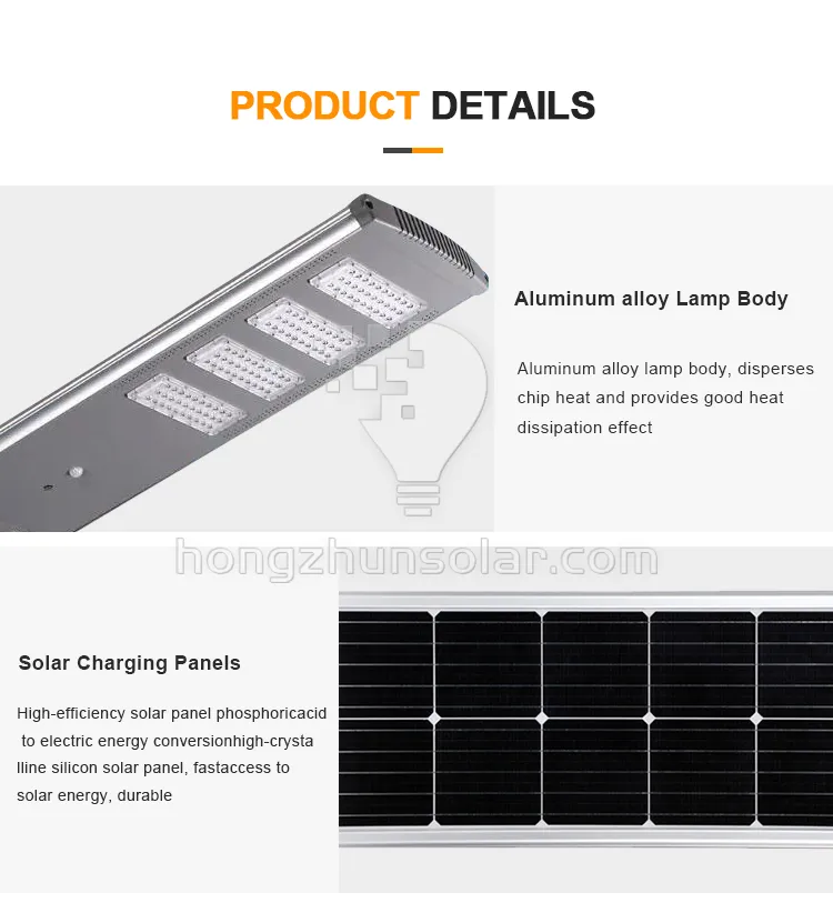 Économie d'énergie IP65 LED SOLAR STREET STREET OUTDOOR 200W ~ 1000W Imperping All in One Integrated Solar Street Light