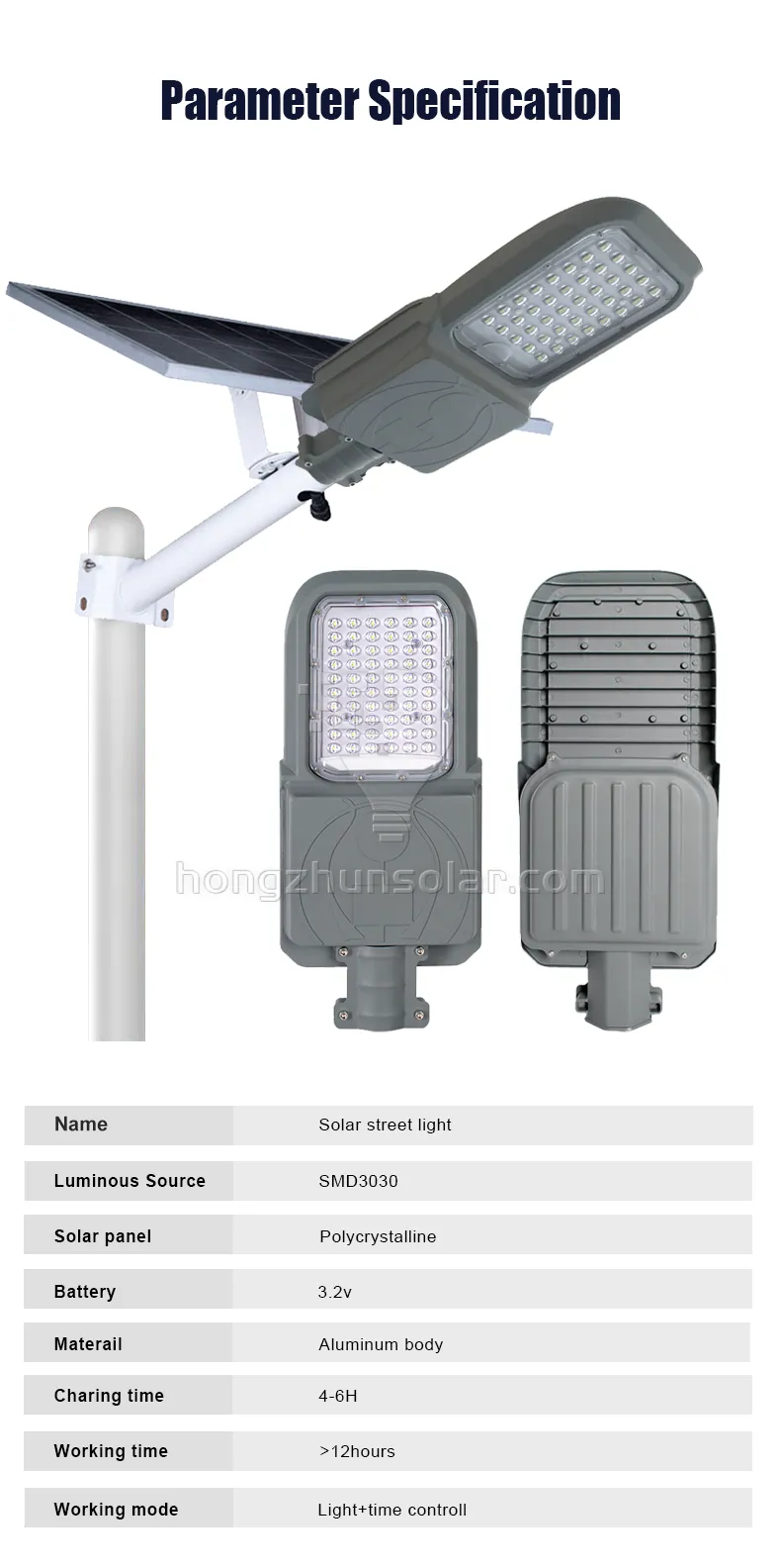 Hongzhun Outdoor Solar Street Light Road étanché
