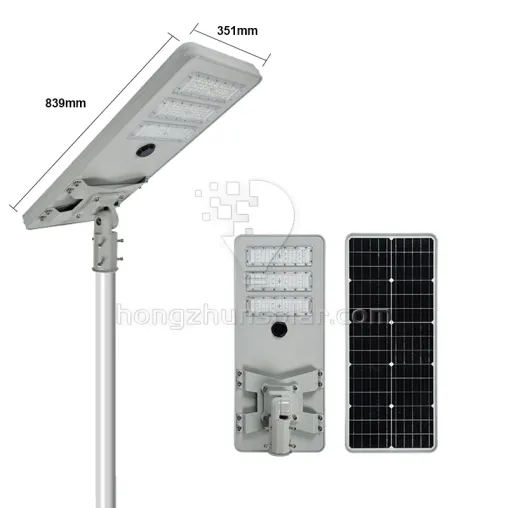 Solar Streetlight SMD IP65 Aluminium extérieur imperméable 100W ~ 250W tout dans un réverbère solaire à LED intégré