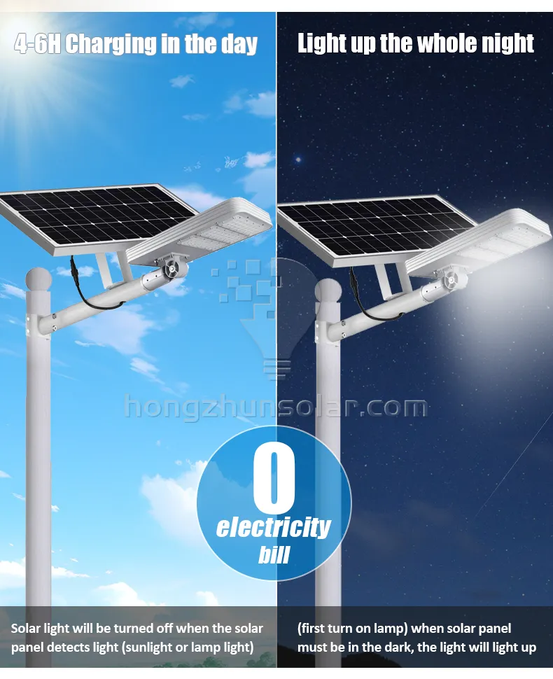 High Lumen Outdoor Road SMD étanche IP65 Aluminium Solar LED lampe de rue 50W ~ 1000W