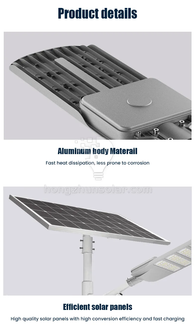 Économie d'énergie extérieure de rue solaire étanche à LED à LED LED IP65 Corps de lampe en aluminium 30W ~ 200W Power