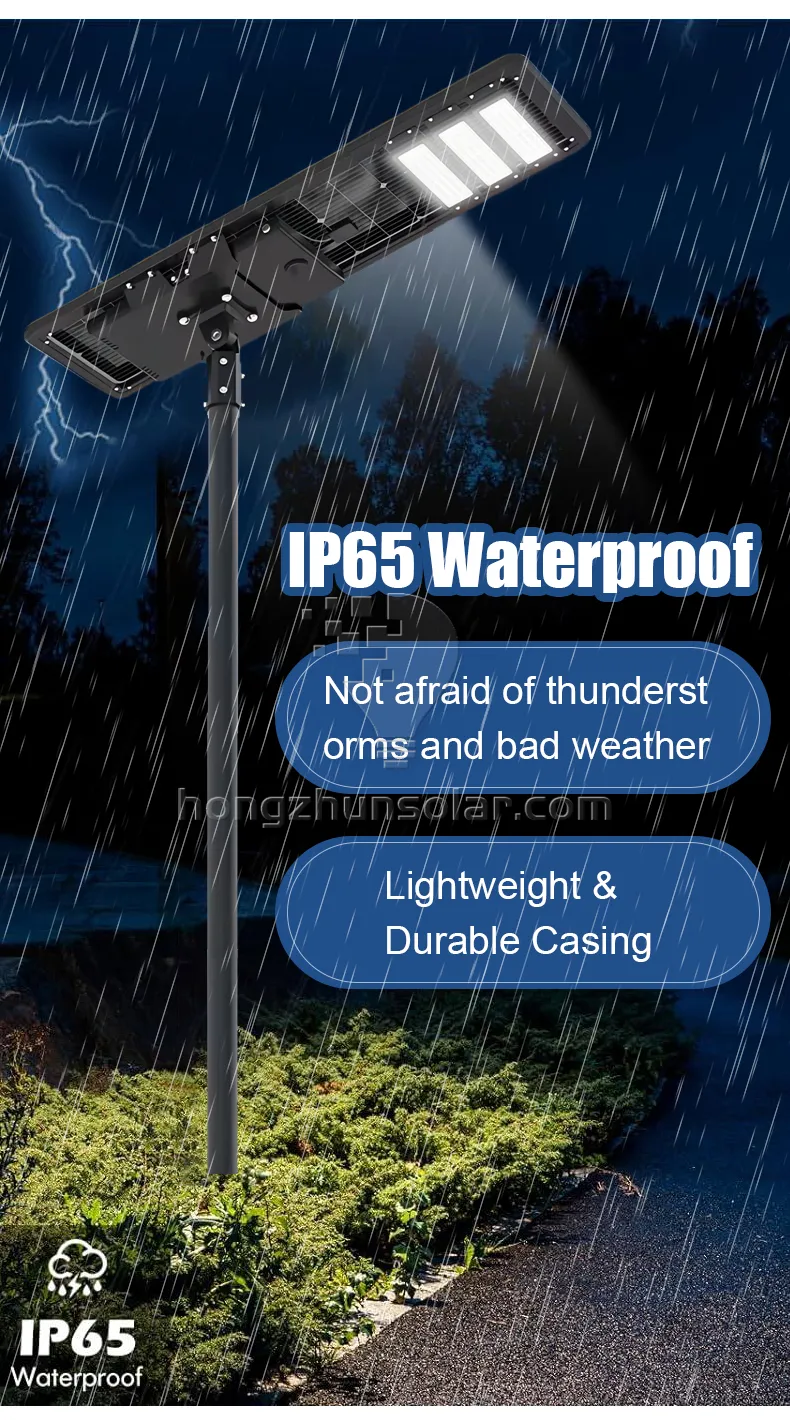 Aluminium à haute puissance IP65 étanche à LED intégré les lampes de rue solaires 50W ~ 500W Série d'éclairage de route extérieure