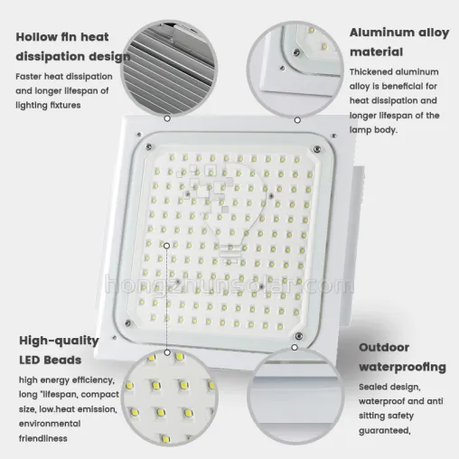 50W ~ 200 W Lumière à canopée à LED à haute efficacité pour la station-service