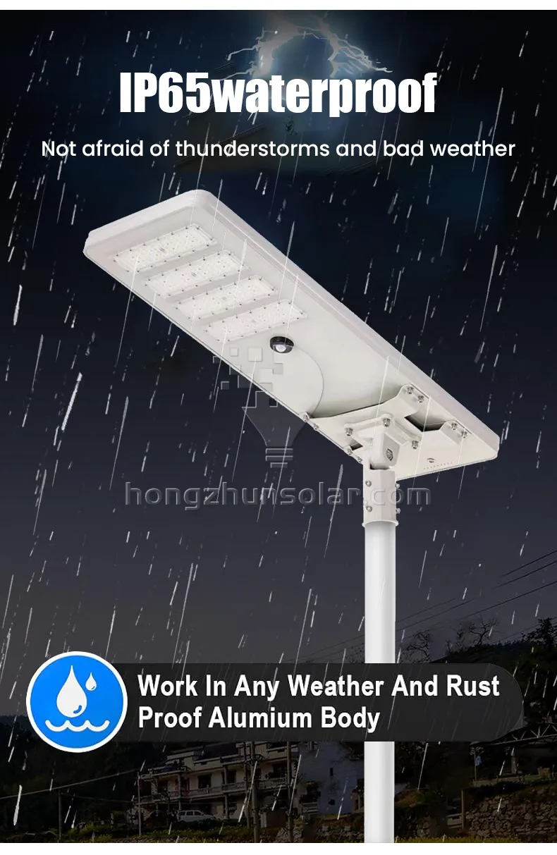 Solar Streetlight SMD IP65 Aluminium extérieur imperméable 100W ~ 250W tout dans un réverbère solaire à LED intégré