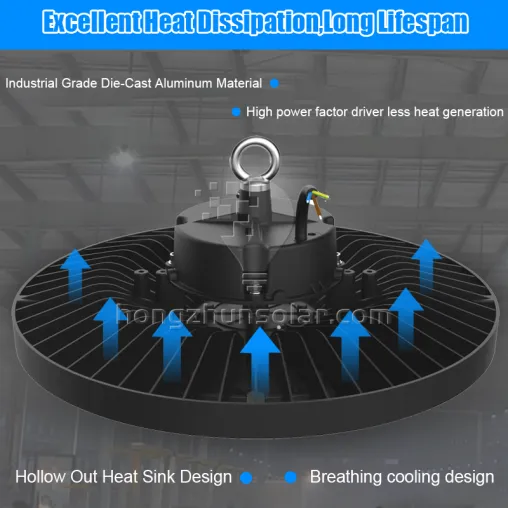 Aluminium d'ufo industriel commercial LED High Bay Light Aluminium étanche IP65 100W à 400W Atelier en usine Supermarché Alimentation réglable