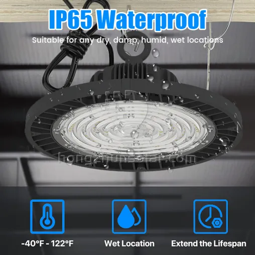 High Lumen High Bay Lampe Aluminium IP65 50W 100W 150W 200W 250W Atelier d'entrepôt de lampe industrielle UFO LED High Bay Light