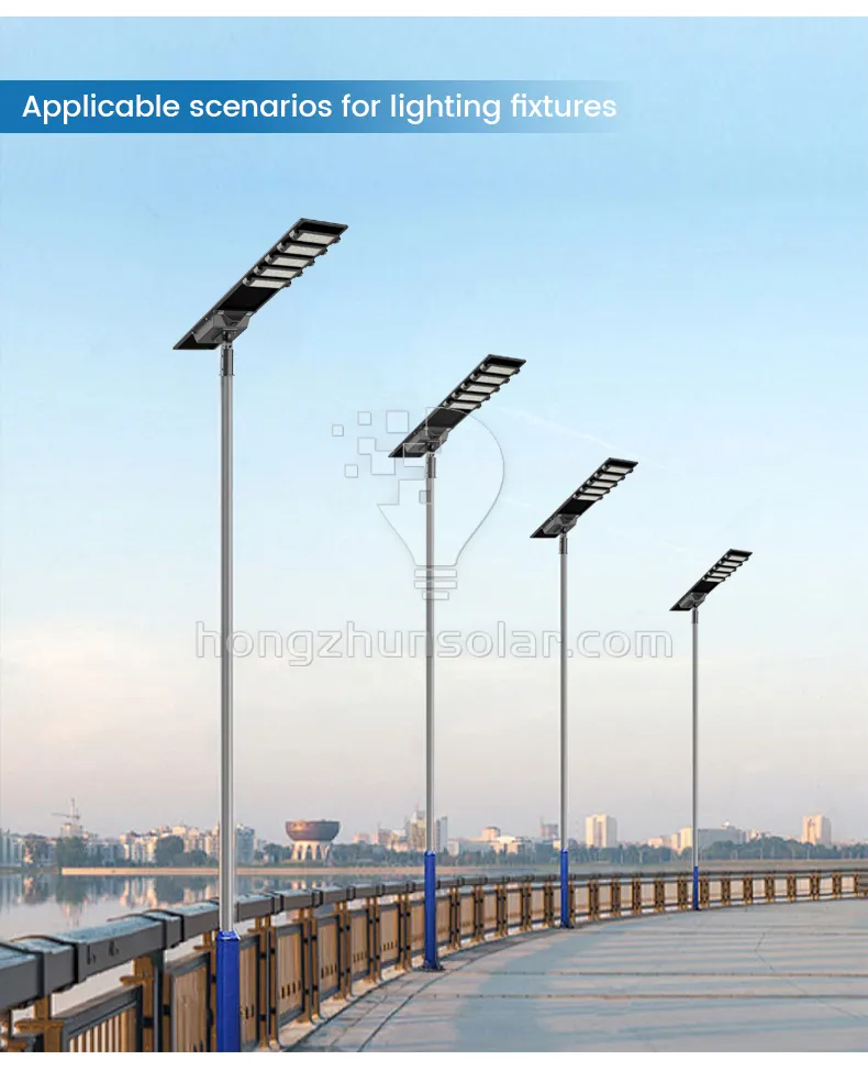Aluminium Extérieur Solar Street Light 100W ~ 700W IP65 imperméable intégré tout dans un réverbère solaire LED