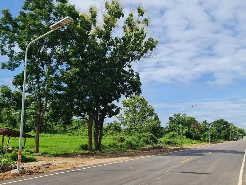 Éclairage de la route de campagne