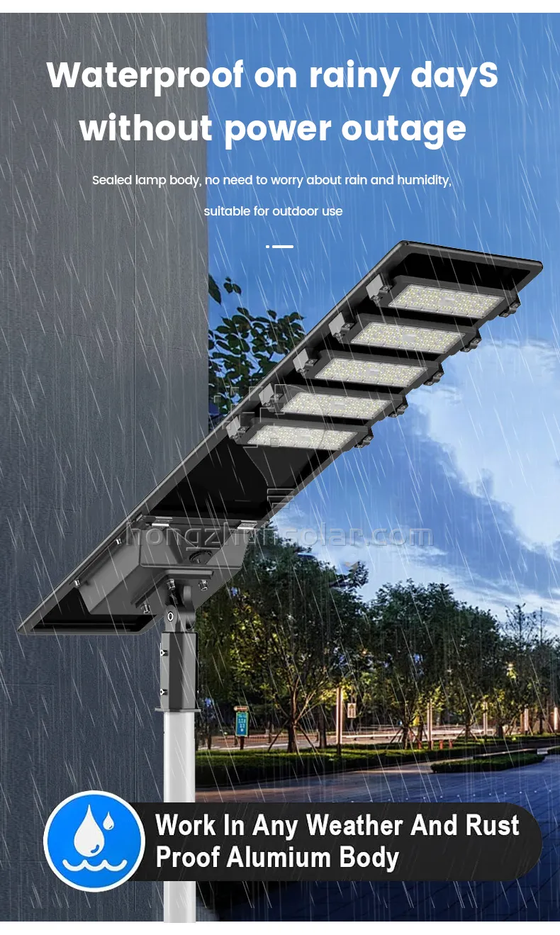 Aluminium Extérieur Solar Street Light 100W ~ 700W IP65 imperméable intégré tout dans un réverbère solaire LED