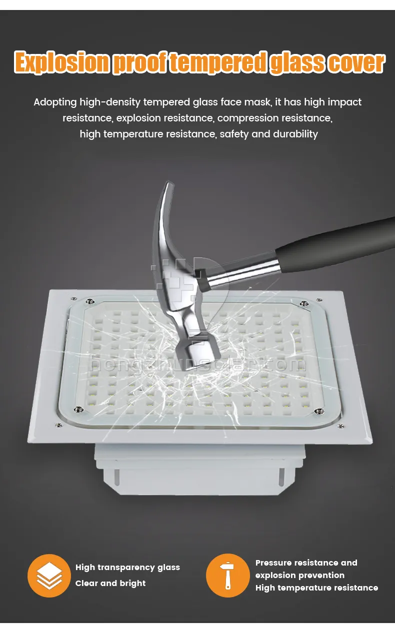 50W ~ 200 W Lumière à canopée à LED à haute efficacité pour la station-service