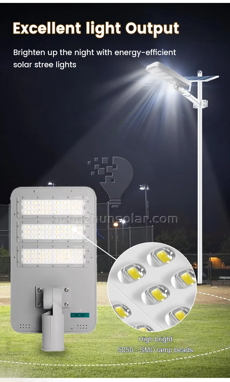 High Lumen Outdoor Road SMD étanche IP65 Aluminium Solar LED lampe de rue 50W ~ 1000W