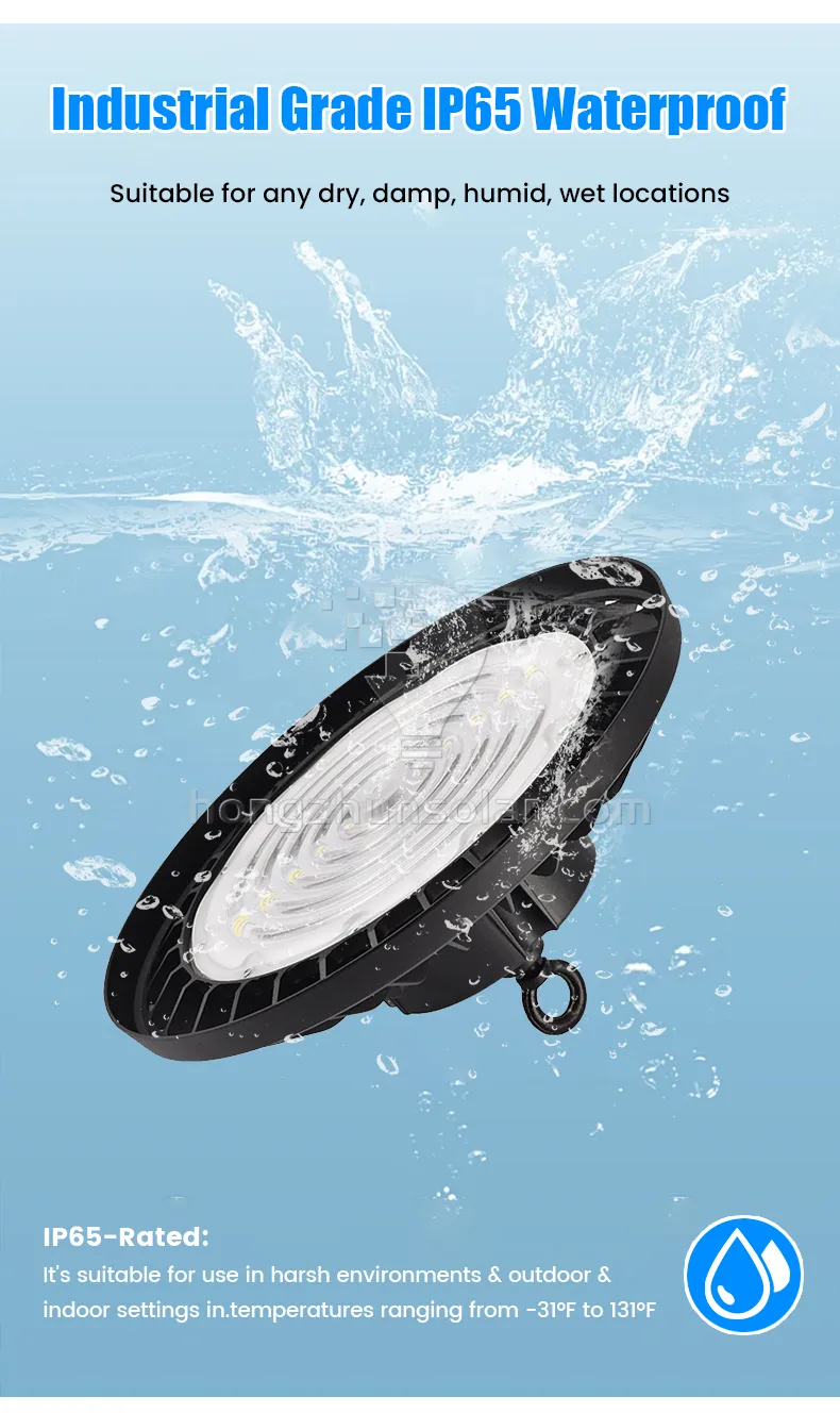 Aluminium d'ufo industriel commercial LED High Bay Light Aluminium étanche IP65 100W à 400W Atelier en usine Supermarché Alimentation réglable