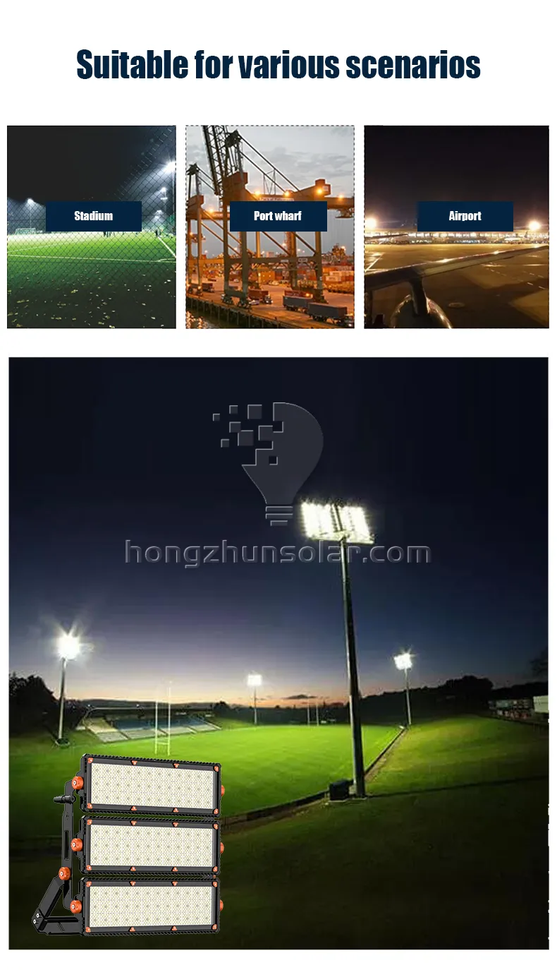 Haute puissance imperméable IP67 LED FOINT LUMIÈRE 300W à 1200W Body en aluminium Tunnel extérieur High Mast Sports Stadium Floodlight IP65